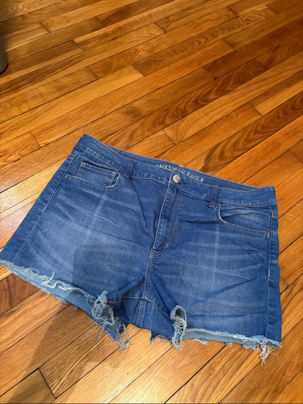 American Eagle Outfitters Blue Distressed Denim Cutoff Shorts